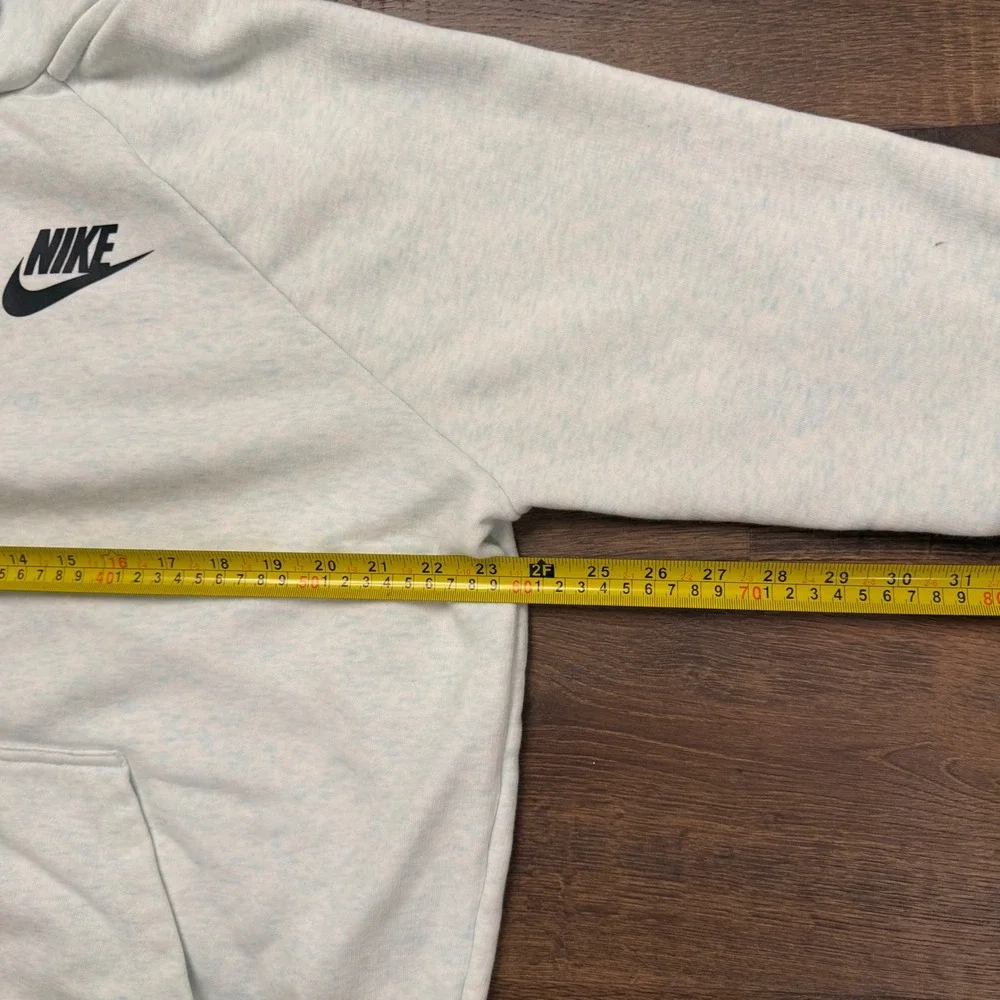 Nike Sportswear Mens XL Hoodie Light Blue Heather Pullover Raglan Logo Sweat
